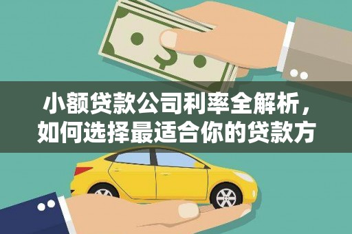 酉阳小额贷款公司利率全解析，如何选择最适合你的贷款方案？