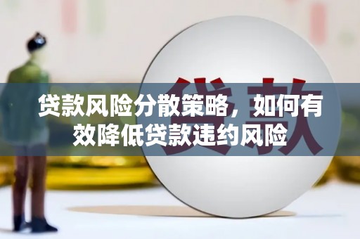 清水河贷款风险分散策略，如何有效降低贷款违约风险