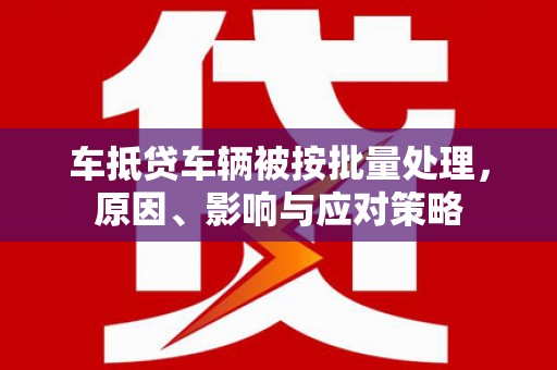呼伦贝尔车抵贷车辆被按批量处理，原因、影响与应对策略