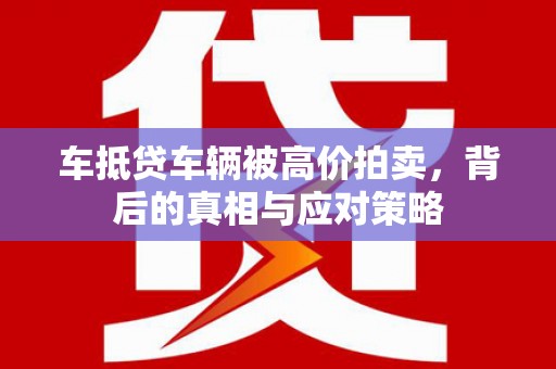 盐源车抵贷车辆被高价拍卖，背后的真相与应对策略