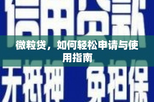 科右前旗微粒贷，如何轻松申请与使用指南