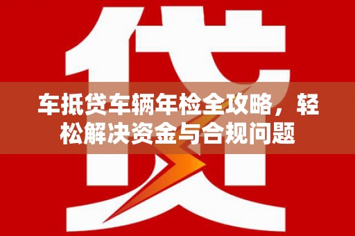 河源车抵贷车辆年检全攻略，轻松解决资金与合规问题