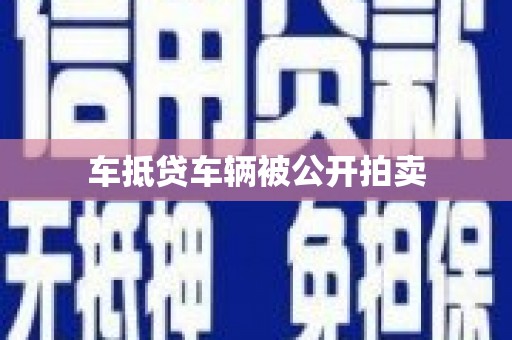 府谷车抵贷车辆被公开拍卖