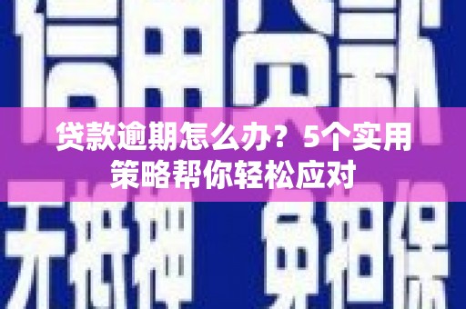 青山湖贷款逾期怎么办？5个实用策略帮你轻松应对