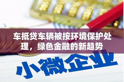 皮山车抵贷车辆被按环境保护处理，绿色金融的新趋势