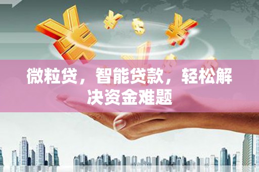 渭滨微粒贷，智能贷款，轻松解决资金难题