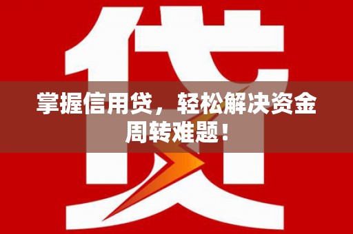 盐山掌握信用贷，轻松解决资金周转难题！