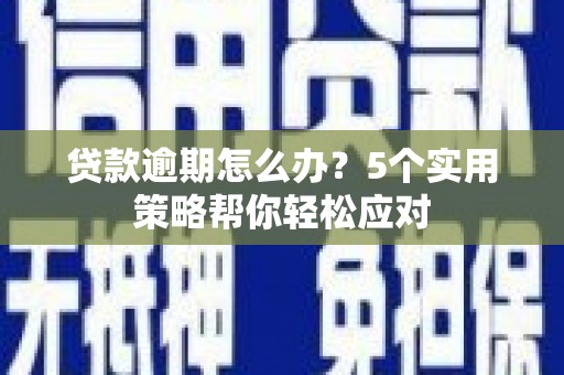 孝南贷款逾期怎么办？5个实用策略帮你轻松应对