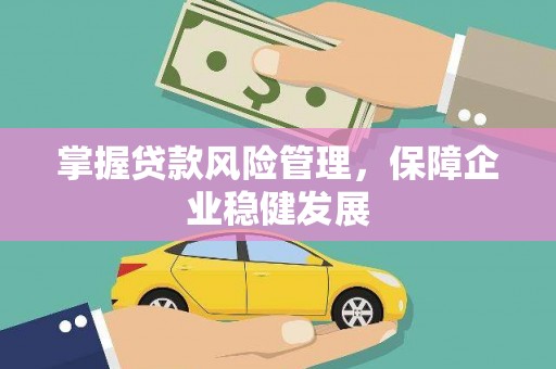 凤阳掌握贷款风险管理，保障企业稳健发展