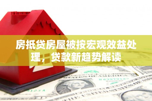 右江房抵贷房屋被按宏观效益处理，贷款新趋势解读