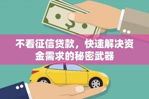 长白不看征信贷款，快速解决资金需求的秘密武器