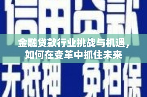 雨花金融贷款行业挑战与机遇，如何在变革中抓住未来