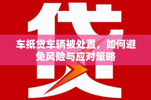 琅琊车抵贷车辆被处置，如何避免风险与应对策略