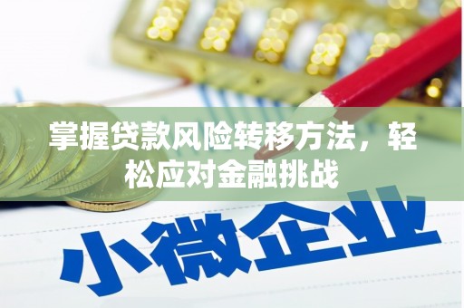 巨野掌握贷款风险转移方法，轻松应对金融挑战