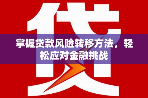 九台掌握贷款风险转移方法，轻松应对金融挑战