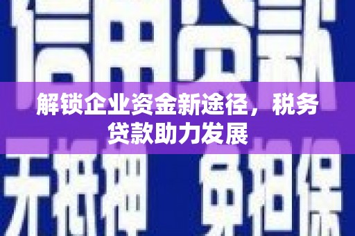剑河解锁企业资金新途径，税务贷款助力发展