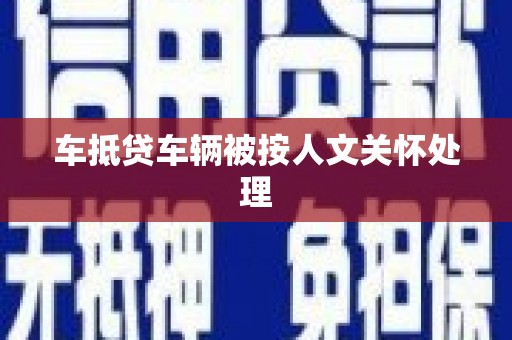 大洼车抵贷车辆被按人文关怀处理