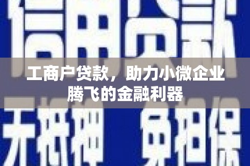 成华工商户贷款，助力小微企业腾飞的金融利器