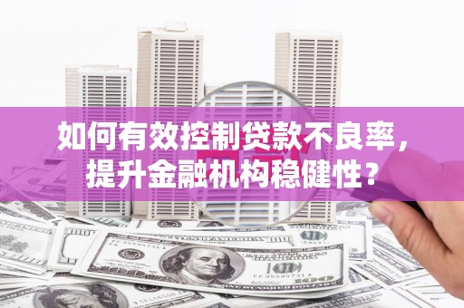 陇南如何有效控制贷款不良率，提升金融机构稳健性？