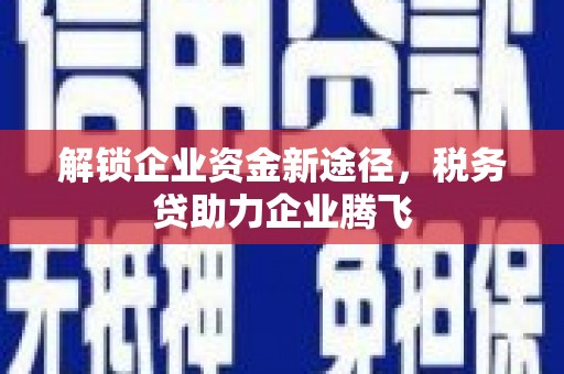 马村解锁企业资金新途径，税务贷助力企业腾飞