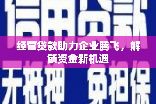 呈贡经营贷款助力企业腾飞，解锁资金新机遇