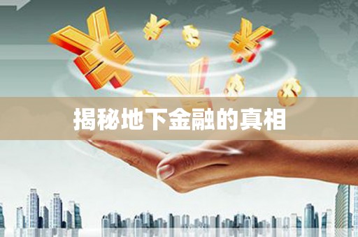 怀宁揭秘地下金融的真相